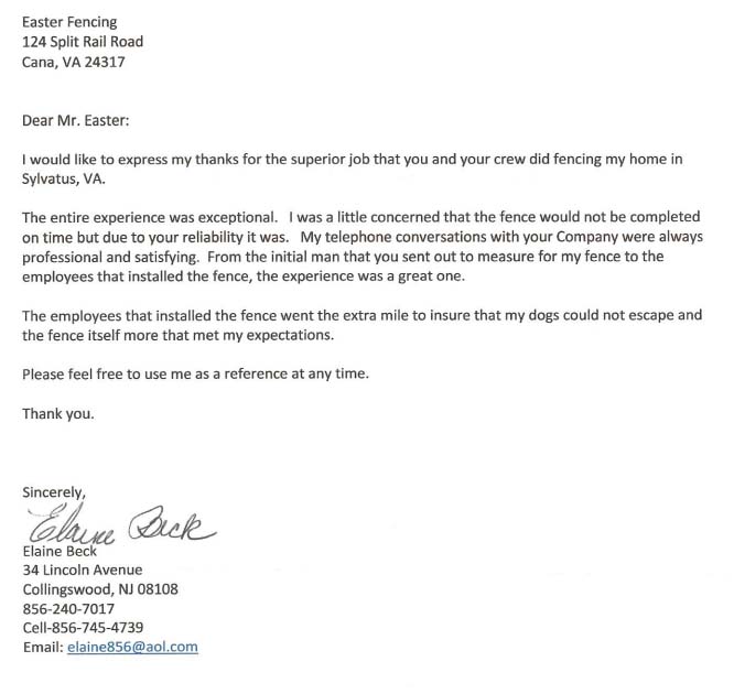 Customer testimonial