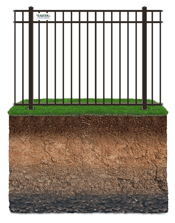aluminum-fence-no-dig-post-before