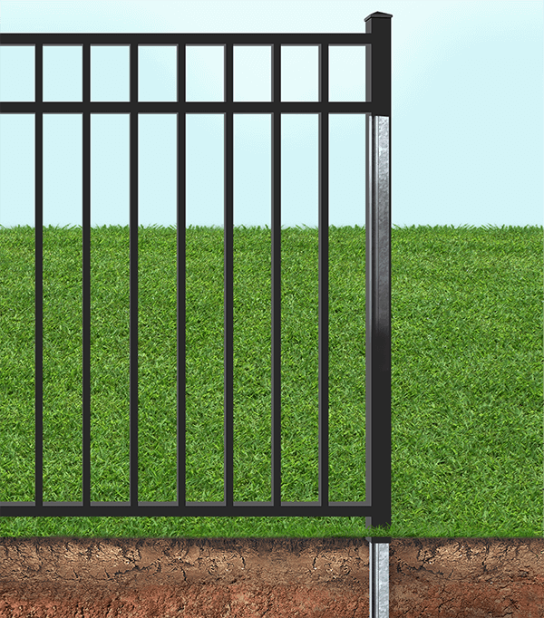 No dig Decorative Steel fence post in North Carolina and South Carolina
