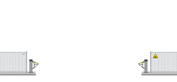 Automated Barrier swing gate  in open position