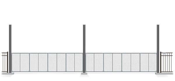 Automated chain link Vertical Lift gate in closed position