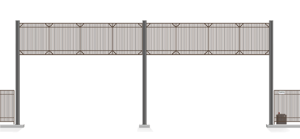 Automated Metal Vertical Lift gate  in open position