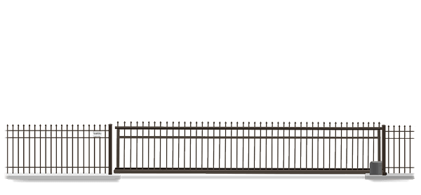 Automated Metal Vertical Pivot gate  in closed position