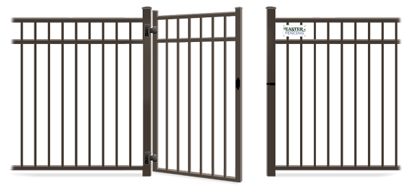 Metal gate in open position