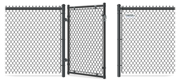 Chain Link gate in open position