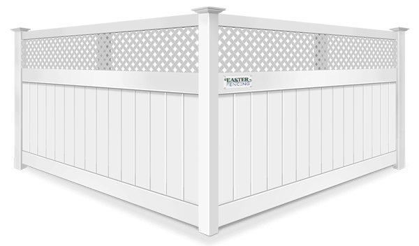Decorative Lattice Top vinyl fence contractor in North Carolina and South Carolina