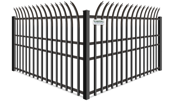 Curved Trident wrought iron fence company in North Carolina and South Carolina