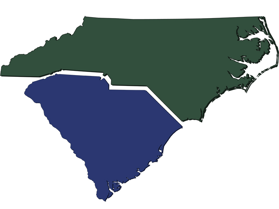 Fence company service area in North Carolina and South Carolina